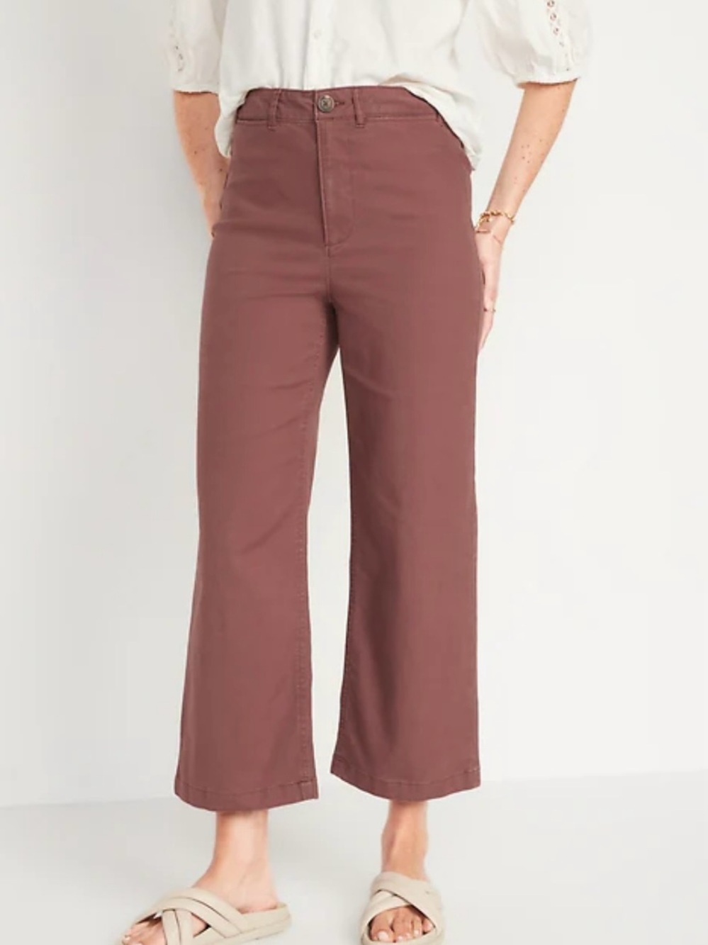 Wide Leg Extra High Rise Cropped Pants Size 0 Petite